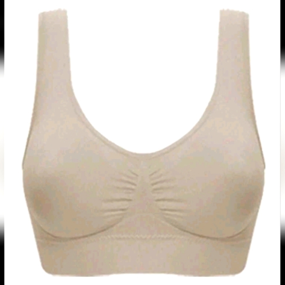 TAN/NUDE Wireless/Seamless/Padless Wide Comfort Strap Bra